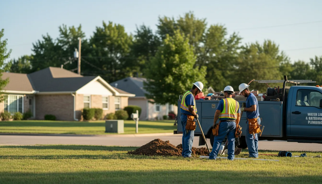 Residential water line and bathroom plumbing service in Mathews, AL